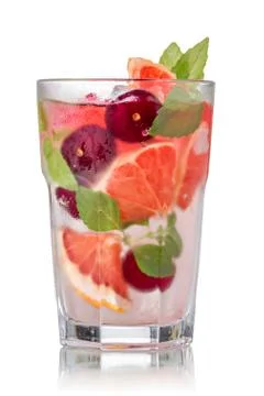 Grapefruit cherry mojito Stock Photos