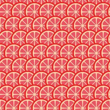 Grapefruit Circle Slice Seamless Pattern Illustrazione stock