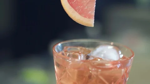 Grapefruit cocktail Stock Footage 129087731