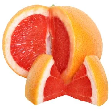 Grapefruit cut into slices close up Stock Photos