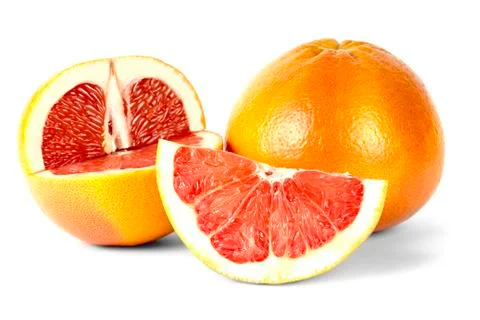 Grapefruit cut into wedges Stock Photos