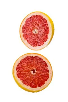 Grapefruit half isolated on white background Stock Photos