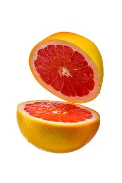 Grapefruit half isolated on white background Stock Photos