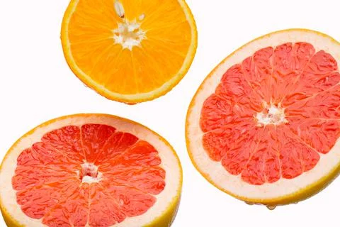 Grapefruit half isolated on white background Stock Photos