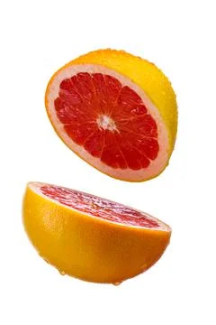 Grapefruit half isolated on white background Stock Photos