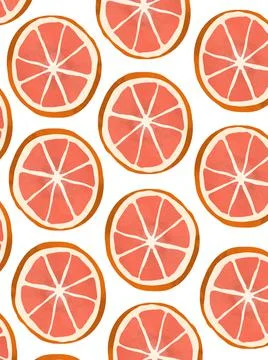 Grapefruit Illustration Pattern Stock Illustration
