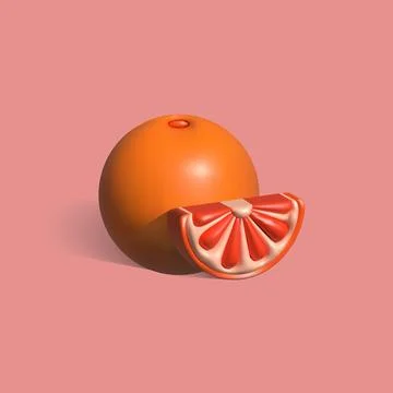 Grapefruit isolated 3d vector icon. grapefruit 3d illustration Stock Illustration