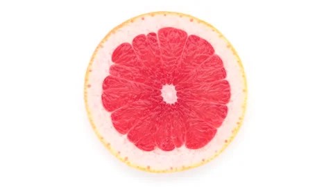 Grapefruit isolated on white background, rotate. 4K UHD video 스톡 동영상 164347376