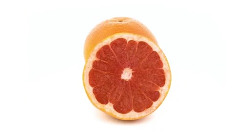 Grapefruit is isolated. yellow lemon on on a white background. Stock Footage 164790668