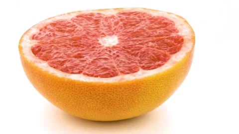 Grapefruit is isolated. yellow lemon on on a white background. Stock Footage 164790697
