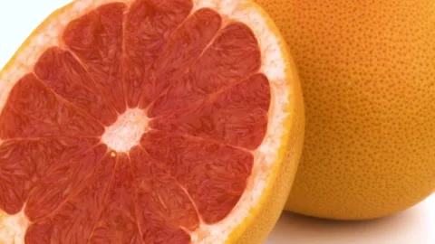 Grapefruit is isolated. yellow lemon on on a white background. Stock Footage 164822969