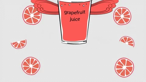 Grapefruit juice. Animation on a empty background. Stock Footage 156205875