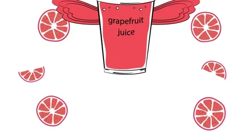 Grapefruit juice. Animation on a white background. Stock Footage 156205848