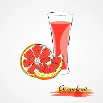 Grapefruit juice Stock Illustration