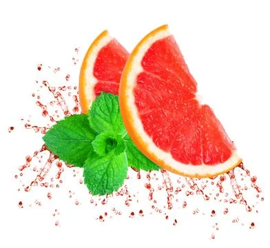 Grapefruit juice splash Stock Photos