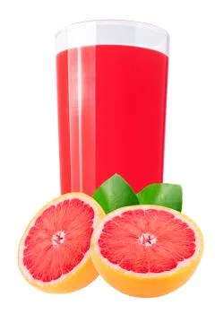 Grapefruit juice on white Stock Photos