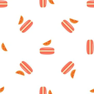 Grapefruit macaroon pattern seamless vector Illustrazione stock