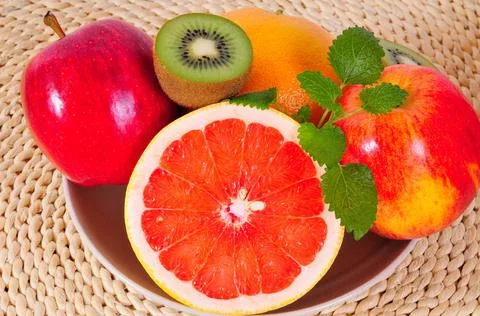 Grapefruit Obst Vitamine Zitrusfrüchte Obst Vitamine Zitrusfrüchte Gesundh. Stock Photos