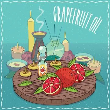 Grapefruit oil used for aromatherapy Stock Illustration