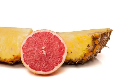 Grapefruit with pineapple Stock Photos