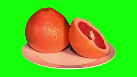 Grapefruit on plate Stock Footage 48122006