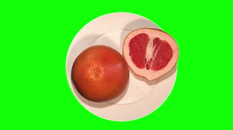 Grapefruit on plate, top shot Stock Footage 48126458