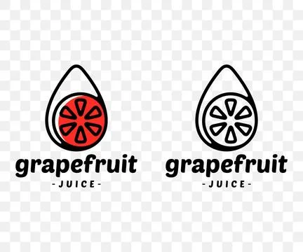 Grapefruit, pomelo, grapefruit juice, grapefruit in a drop, graphic design Stock Illustration