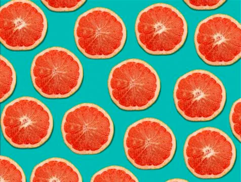 Grapefruit seamless pattern Close up photo, fruit pattern concept Stock Photos