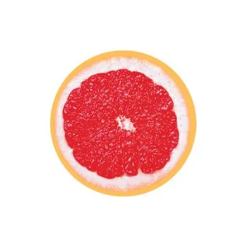 Grapefruit slice in cut isolated on white background Stock Photos