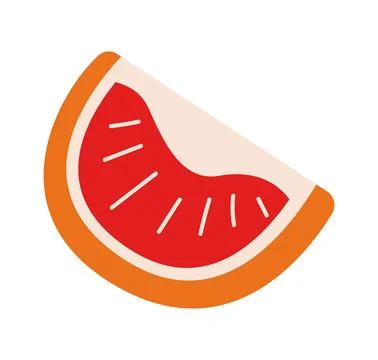 Grapefruit slice in flat design Stock Illustration