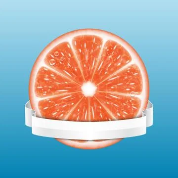 Grapefruit slice Stock Illustration