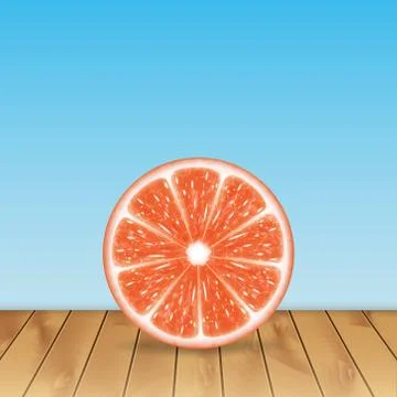 Grapefruit slice Stock Illustration