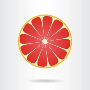 Grapefruit slice Stock Illustration