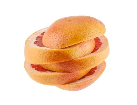 Grapefruit slice isolated on white background Stock Photos