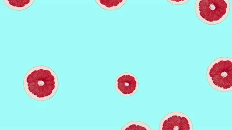Grapefruit slice motion design animation Stock Footage 170817484