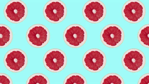 Grapefruit slice motion design animation Stock Footage 170817570