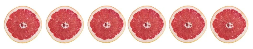Grapefruit slice on white background Foto stock