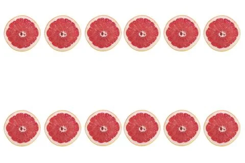 Grapefruit slice on white background Fotos de archivo