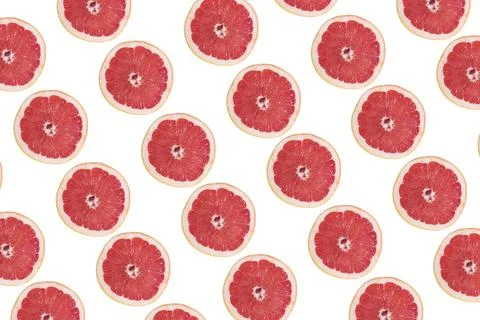 Grapefruit slice on white background Stock Photos