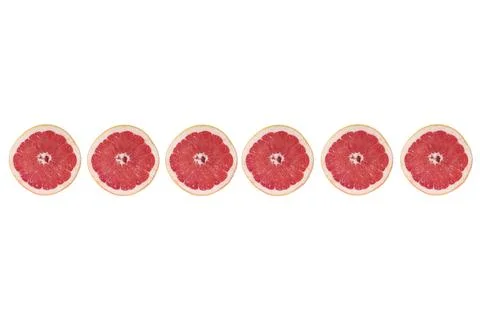 Grapefruit slice on white background Stock Photos
