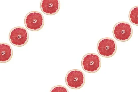 Grapefruit slice on white background Stock Photos