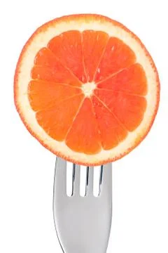 Grapefruit slice on white Stock Photos