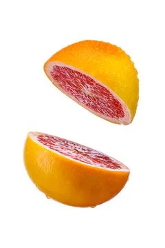 Grapefruit sliced on white  background Stock Photos