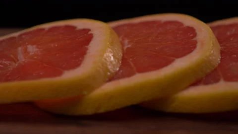 Grapefruit Slices Panning to the Right 4K Video stock 130934608