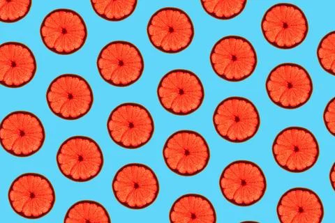 Grapefruit slices pattern Stock Photos