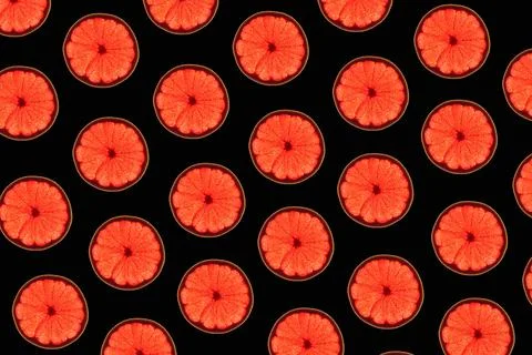 Grapefruit slices pattern Stock Photos