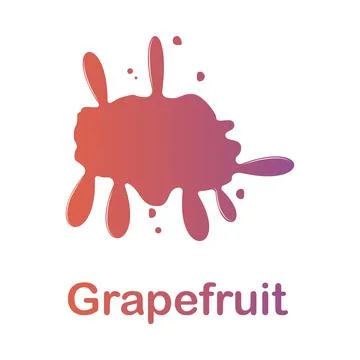 Grapefruit splash illustration. Element of colored splash for mobile concept and Stock Illustration