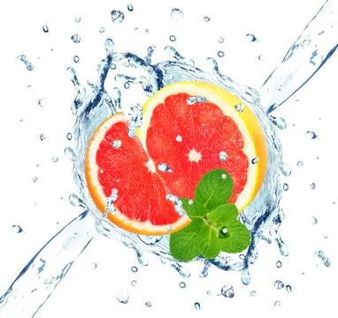Grapefruit splash Stock Photos