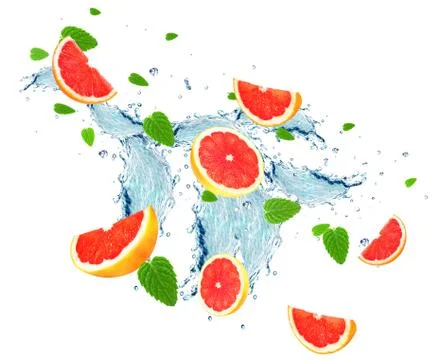 Grapefruit splash Stock Photos
