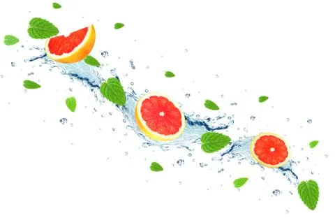 Grapefruit splash Stock Photos